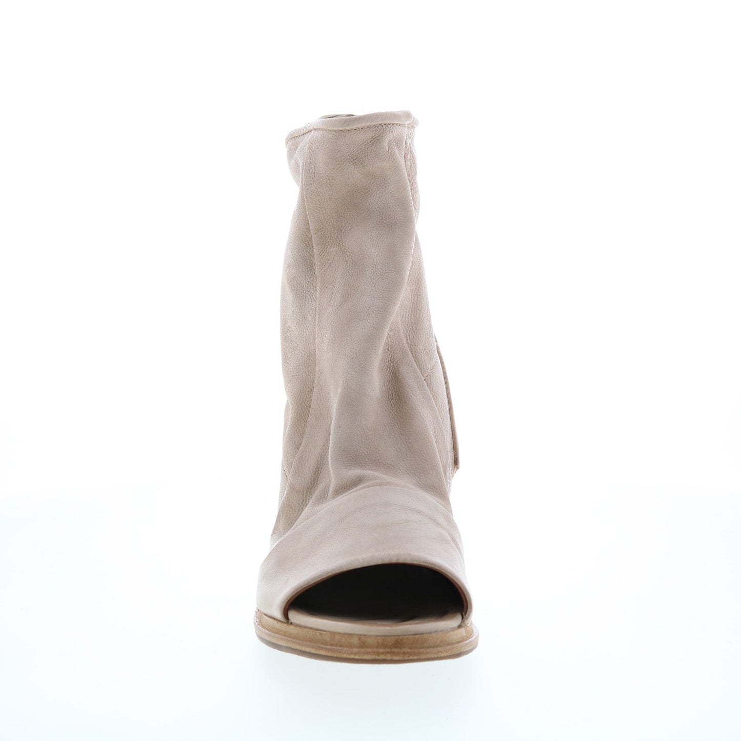Bertrand A85004-101 Womens Beige Leather Zipper Block Heels Shoes