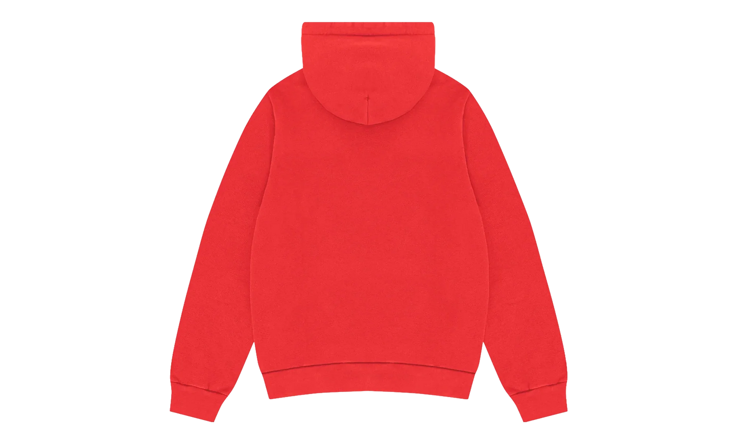 Embroidered Floral Logo Hoodie "Red" DT315