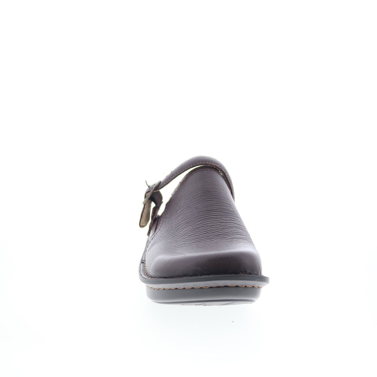 Alegria Bryn BRN-8140 Womens Brown Leather Slip On Clog Flats Shoes