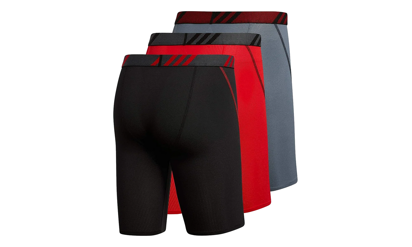 Sport Performance Mesh Boxer Brief Underwear (3 Pack) "Black / Gray / Red" A166 0144944