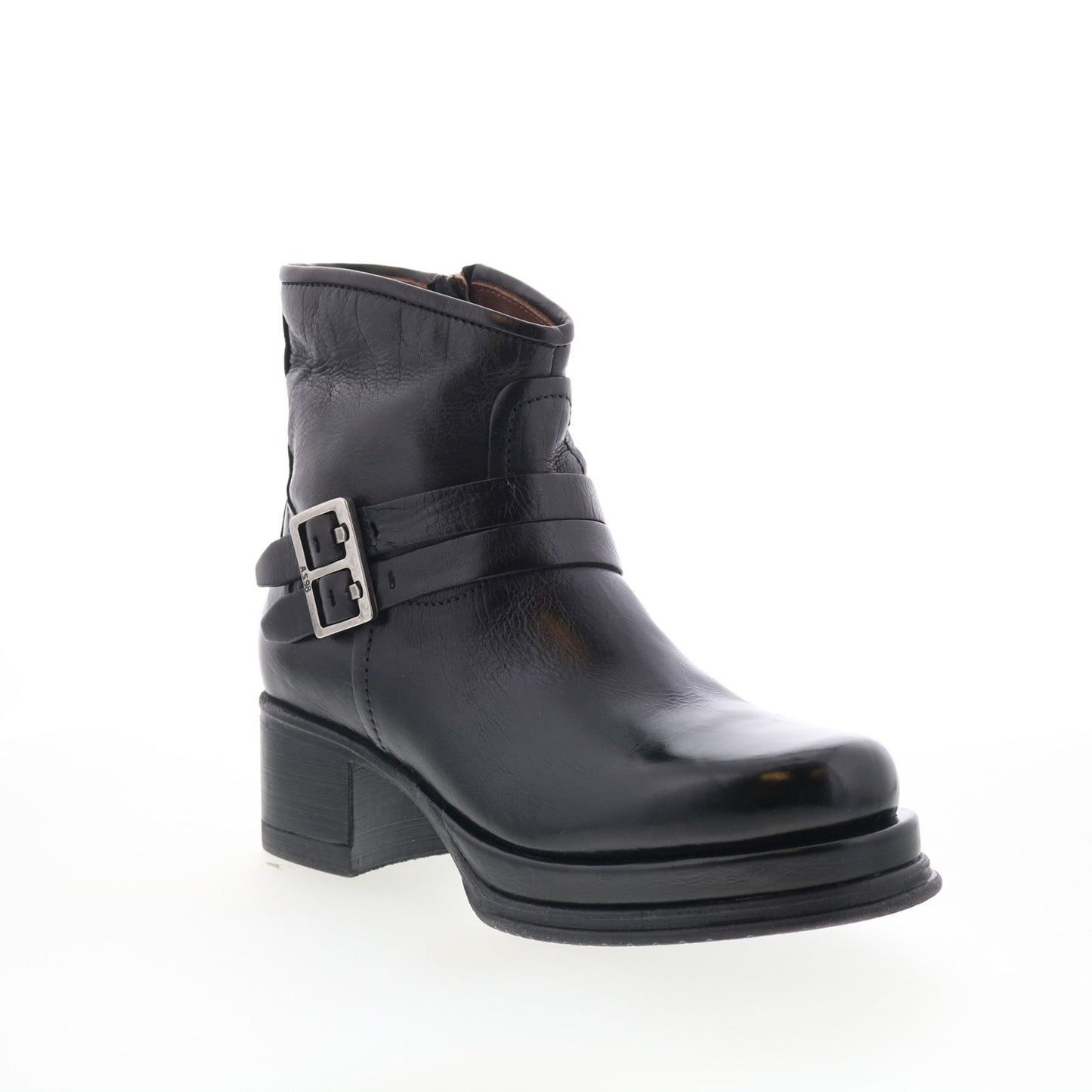 Cal Womens Black Leather Zipper Ankle & Booties Boots