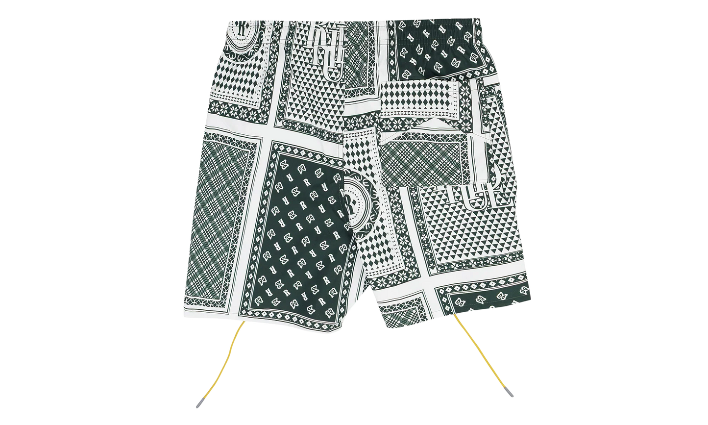 Card Print Swim Trunks "Green" RHDMACC0055 GRN