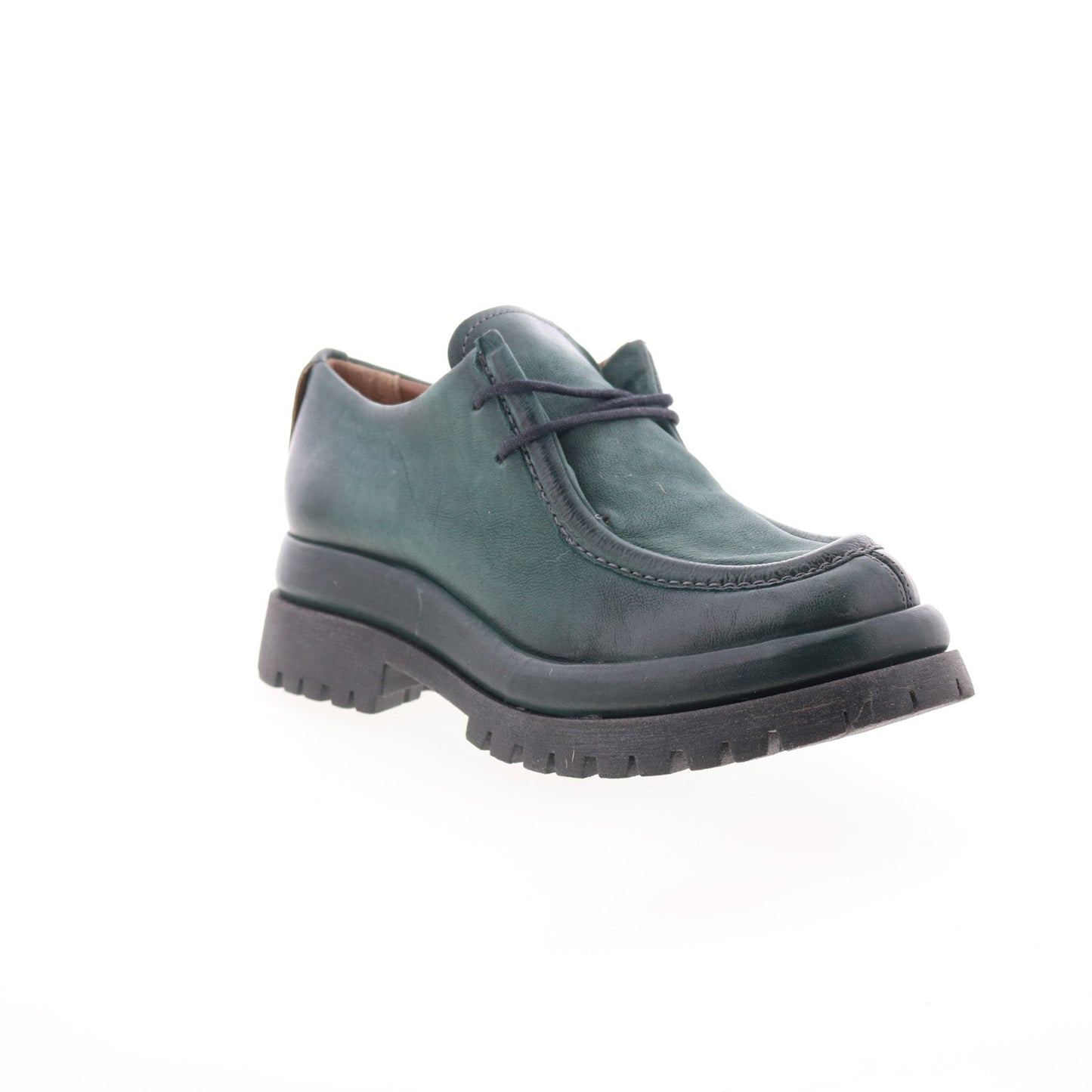 Daley Womens Green Leather Slip On Casual Dress Boots