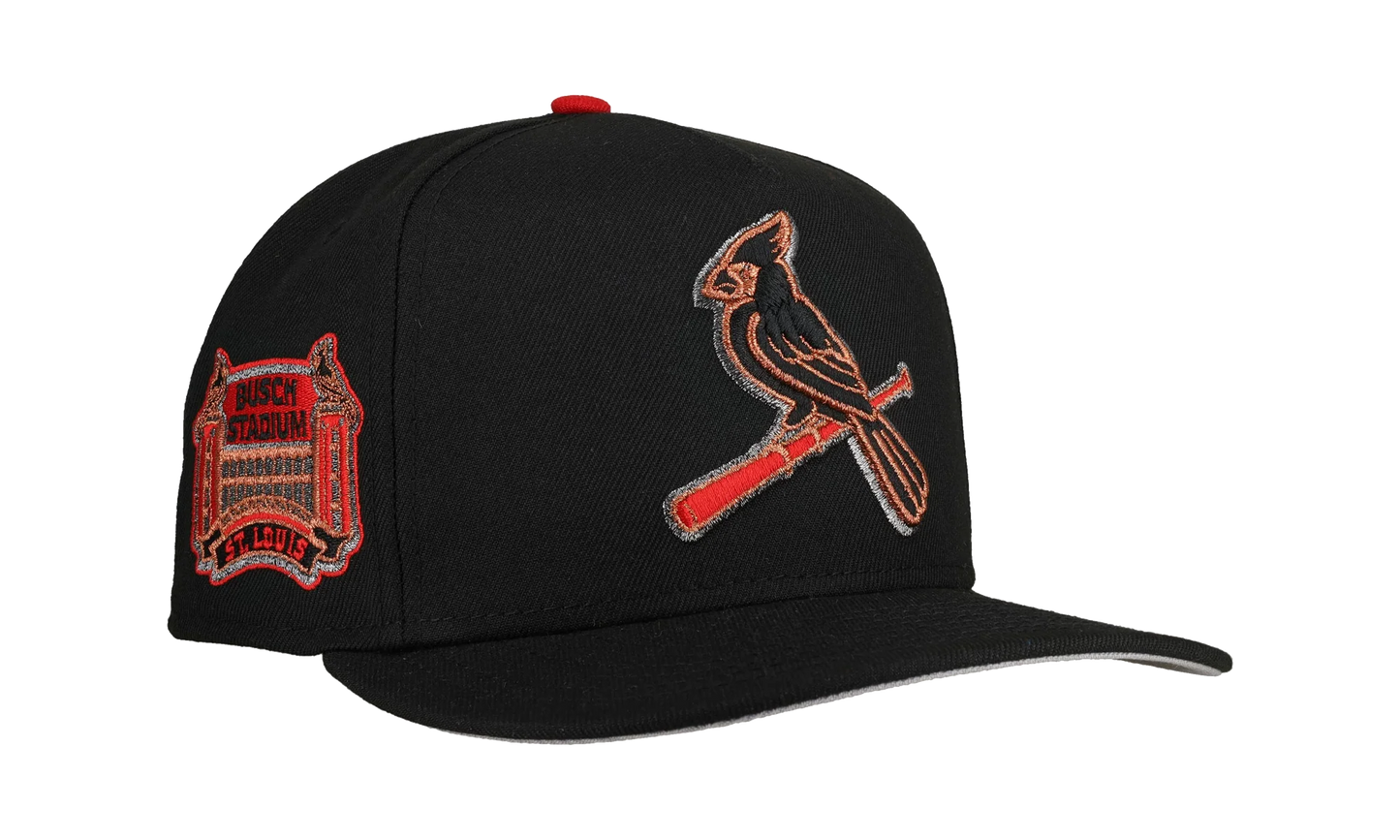 9FIFTY St. Louis Cardinals Busch Stadium A Frame Snapback Hat "Black Metallics" NE384