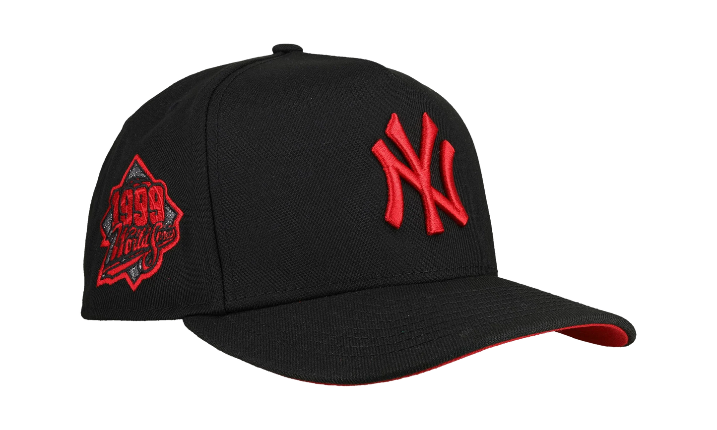 9FIFTY New York Yankees 1999 World Series A Frame Snapback Hat "Black / Red - Visor" NE260