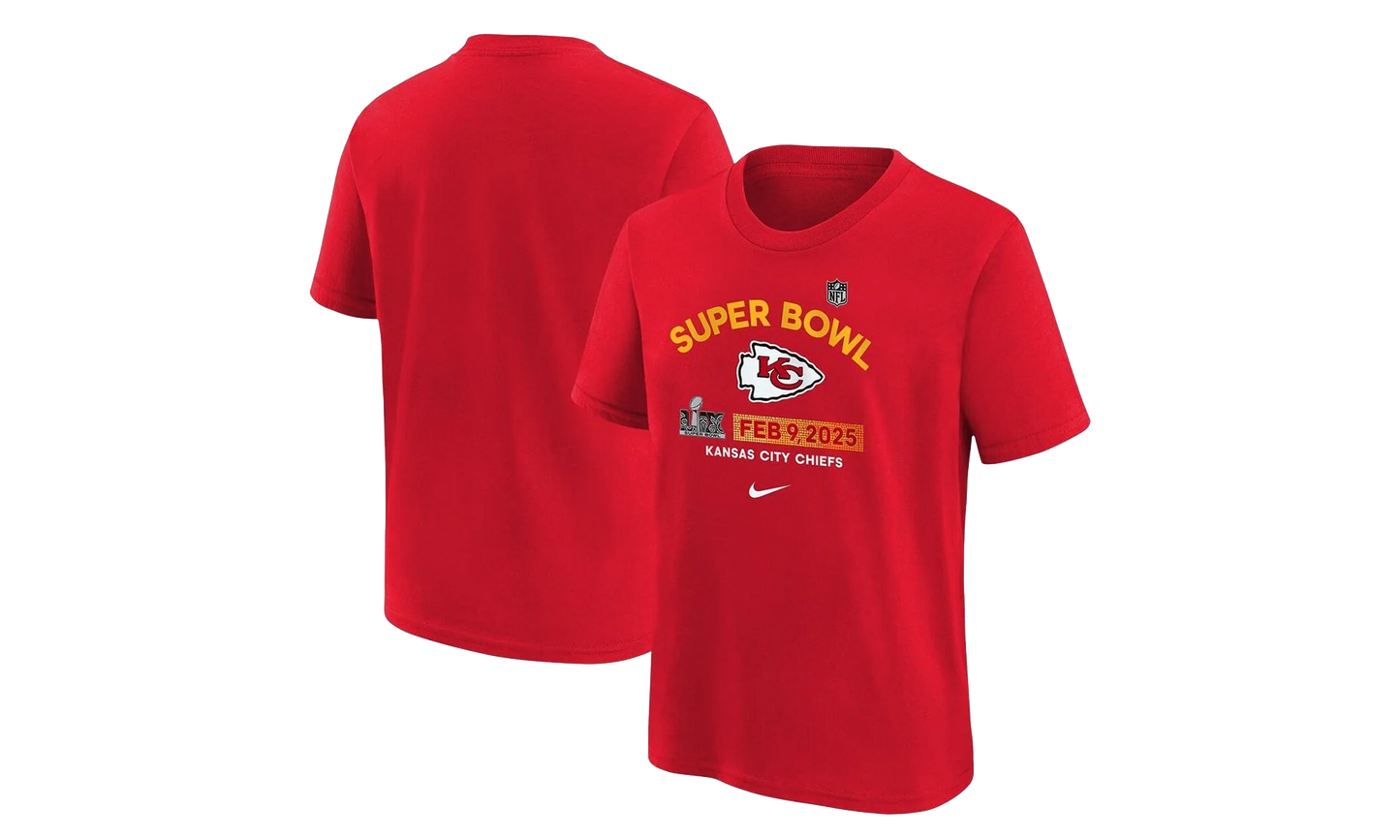 Chiefs Super Bowl Lix Authentic T-Shirt GS "Red" 9Z1B7NFPQER9CH
