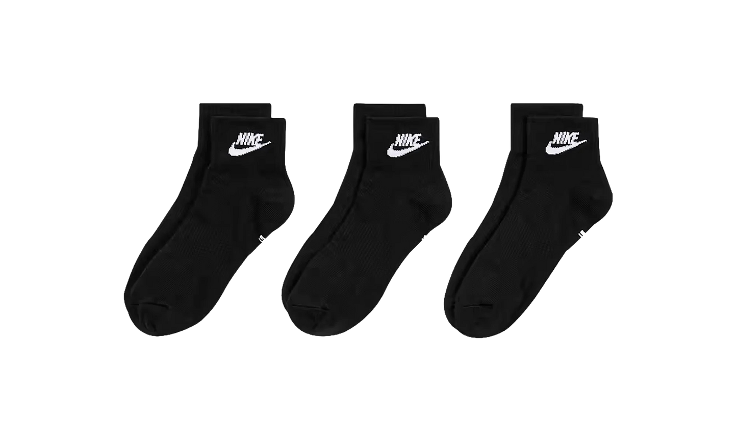 Everyday Essential Ankle Socks (3 Pairs) "White / Black" DX5074 010