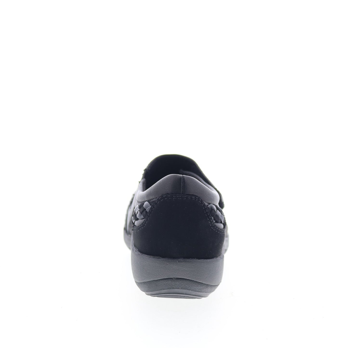 Aetrex Karina DM500 Womens Black Leather Strap Lifestyle Sneakers Shoes