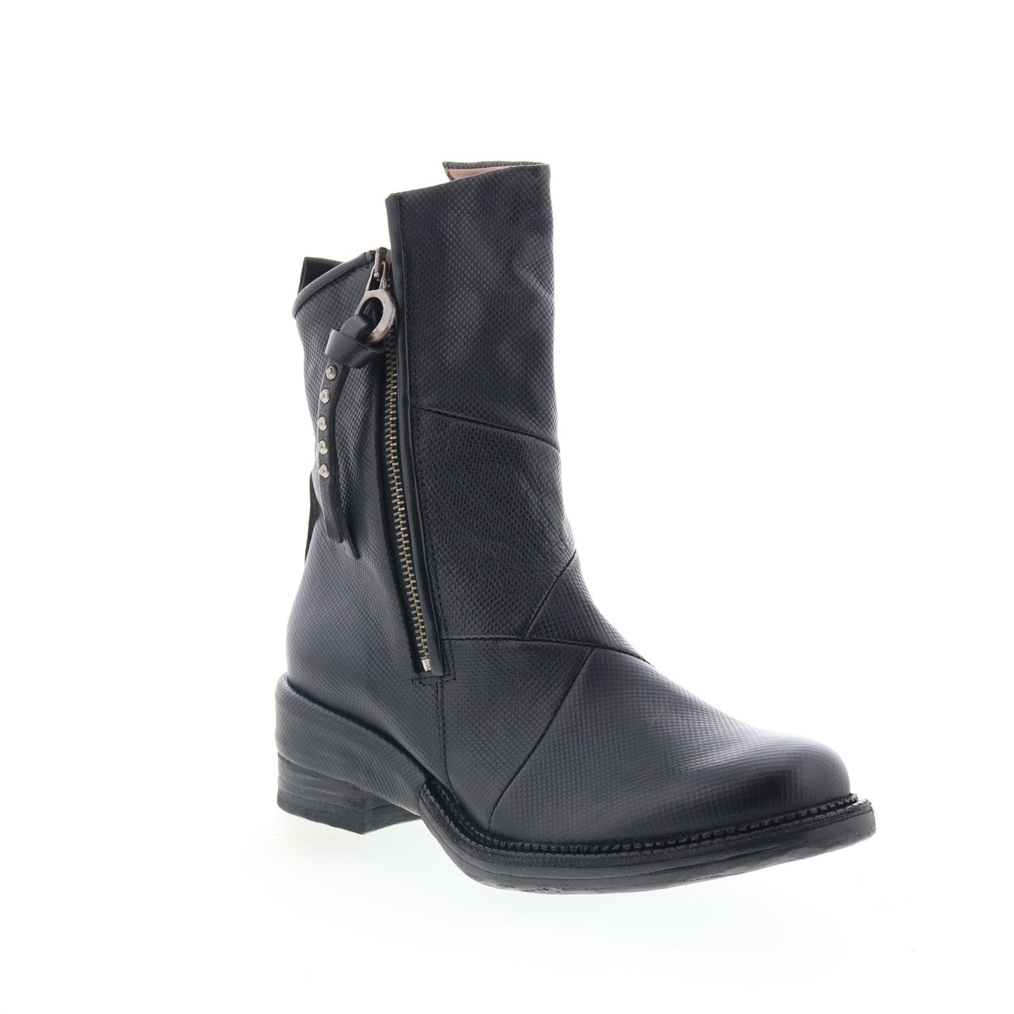 Stratford Womens Black Leather Zipper Casual Dress Boots