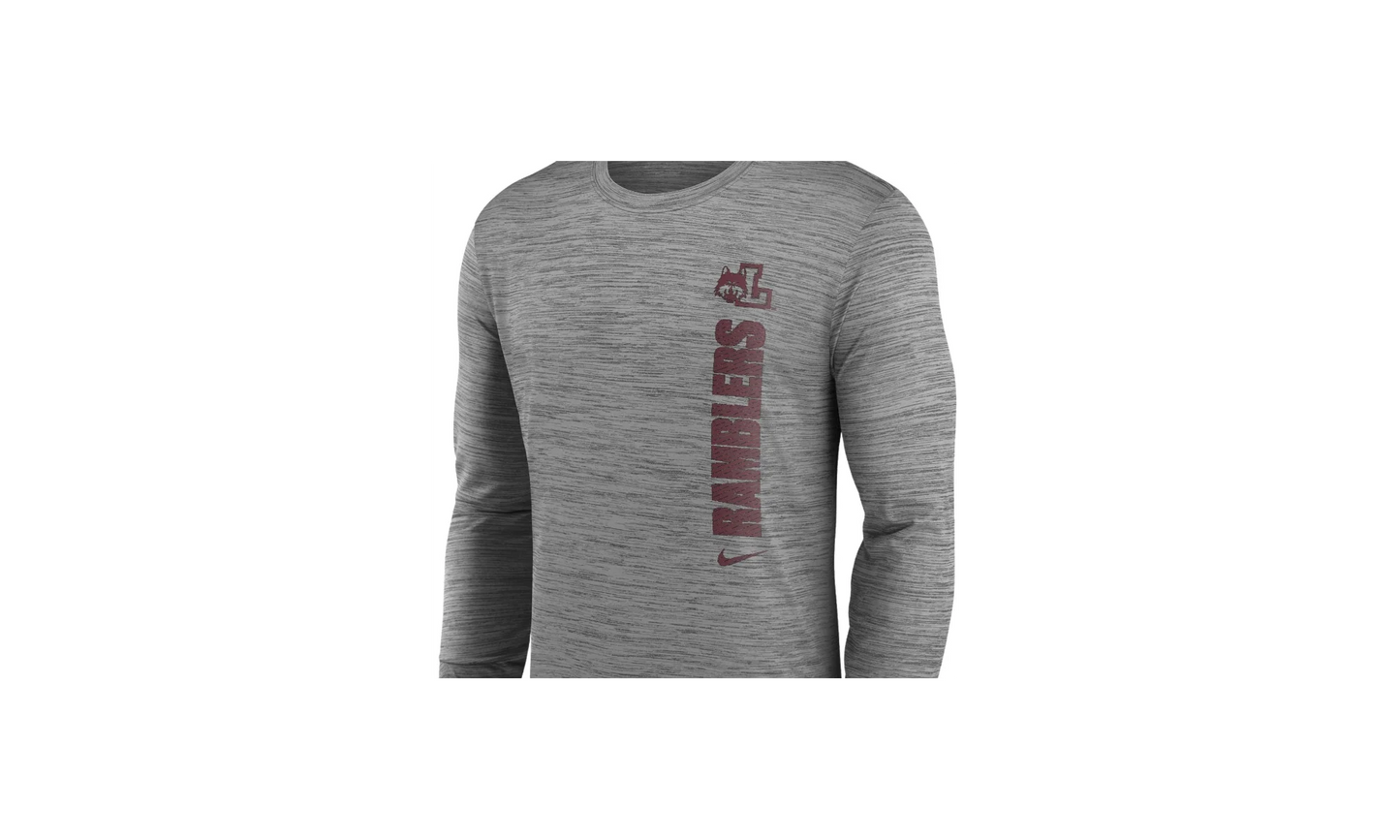 Chicago Velocity Team Issue Long Sleeve T-Shirt "Loyola Ramblers - Grey" ZMDV681 LOYC