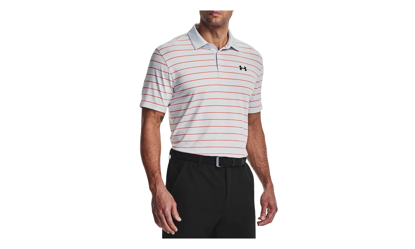 Playoff 3.0 Stripe Polo "Halo Gray / Orange Blast" 1378676 014