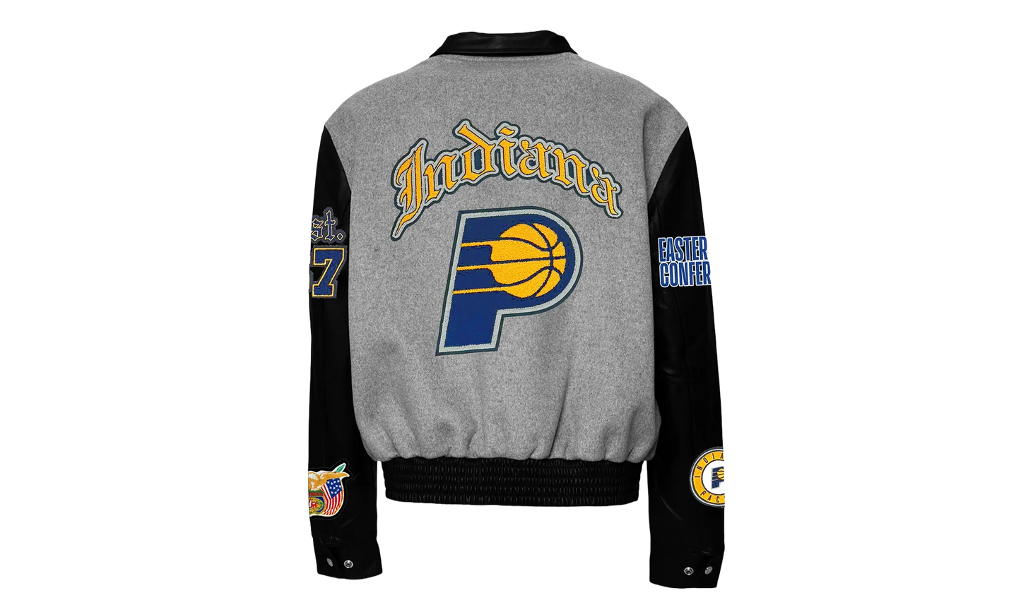 Wool & Leather Old English Varsity Jacket "Indiana Pacers" NBA 004GRY PACERS