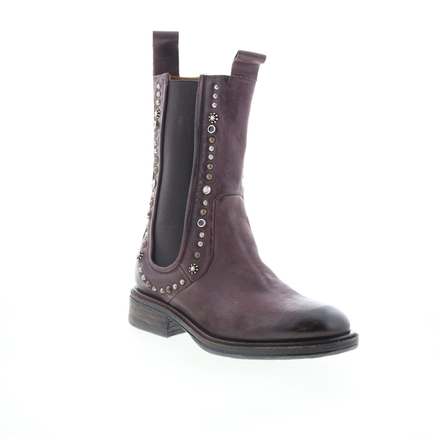 Faris Womens Brown Leather Slip On Casual Dress Boots