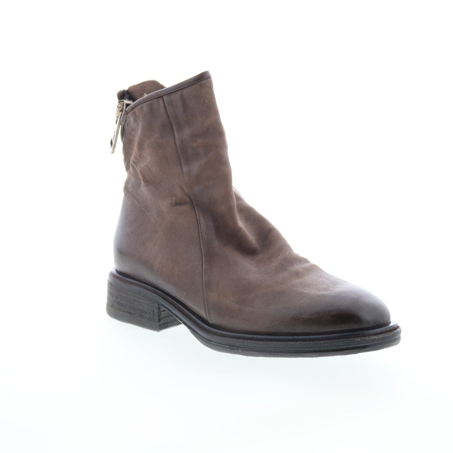 Fleetwood Womens Brown Leather Zipper Ankle & Booties Boots