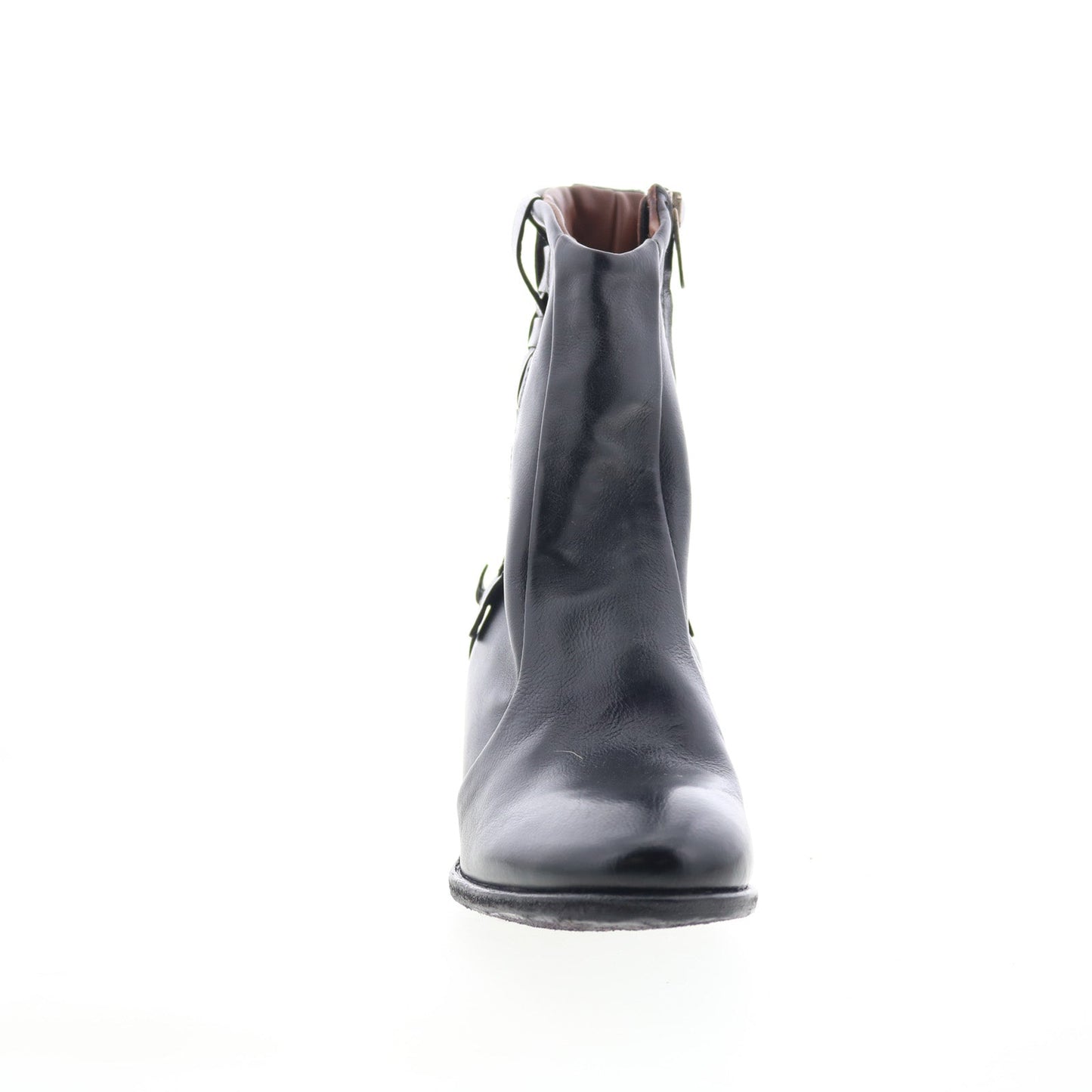 Gerald Womens Black Leather Zipper Ankle & Booties Boots