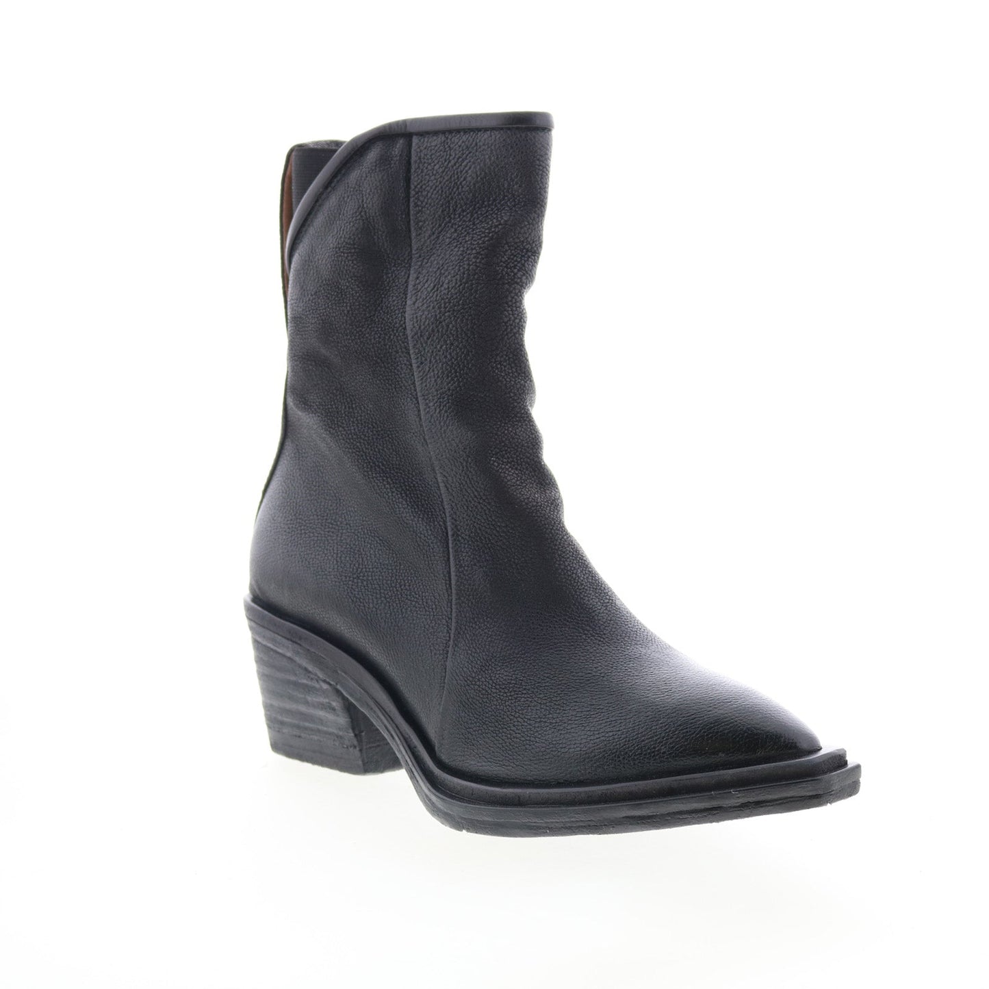Imogene Womens Black Leather Slip On Ankle & Booties Boots