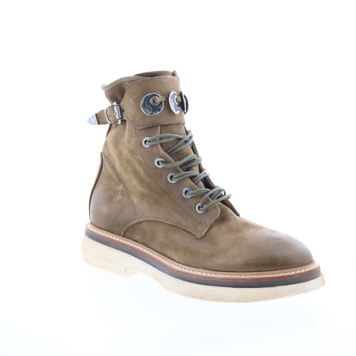 Ingle Womens Brown Leather Lace Up Casual Dress Boots