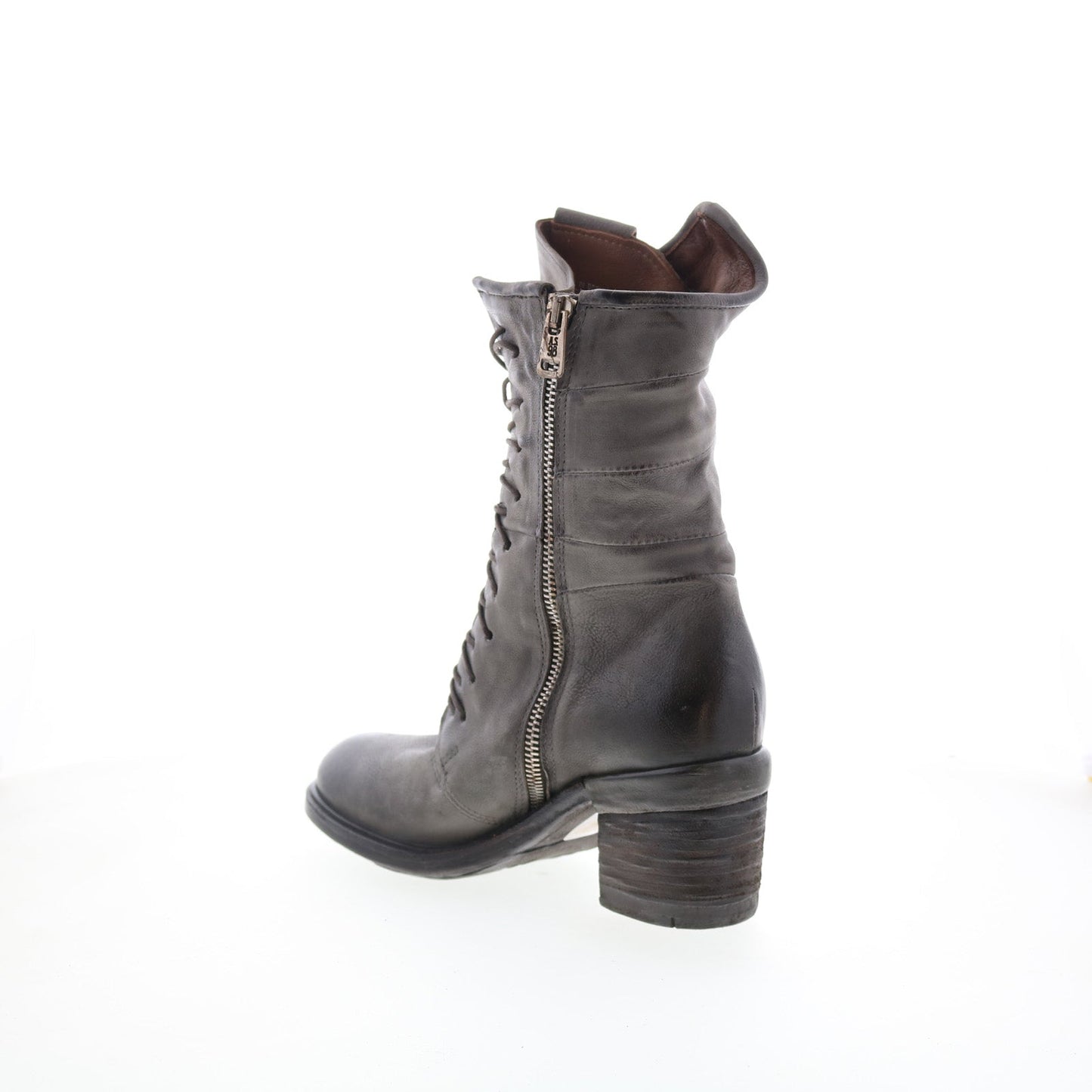 Jasper Womens Gray Leather Zipper Casual Dress Boots