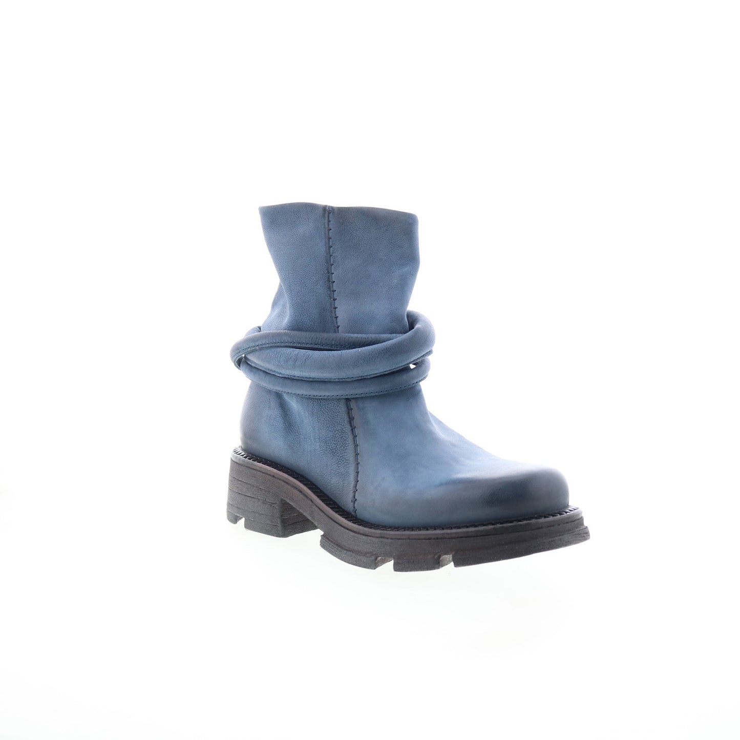 Linder Womens Blue Leather Zipper Casual Dress Boots
