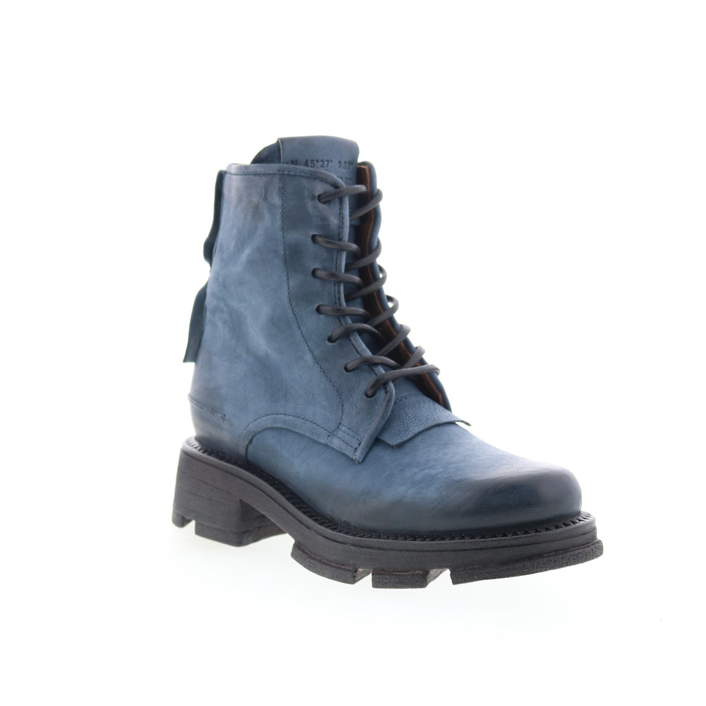 Lukie Womens Blue Leather Lace Up Casual Dress Boots