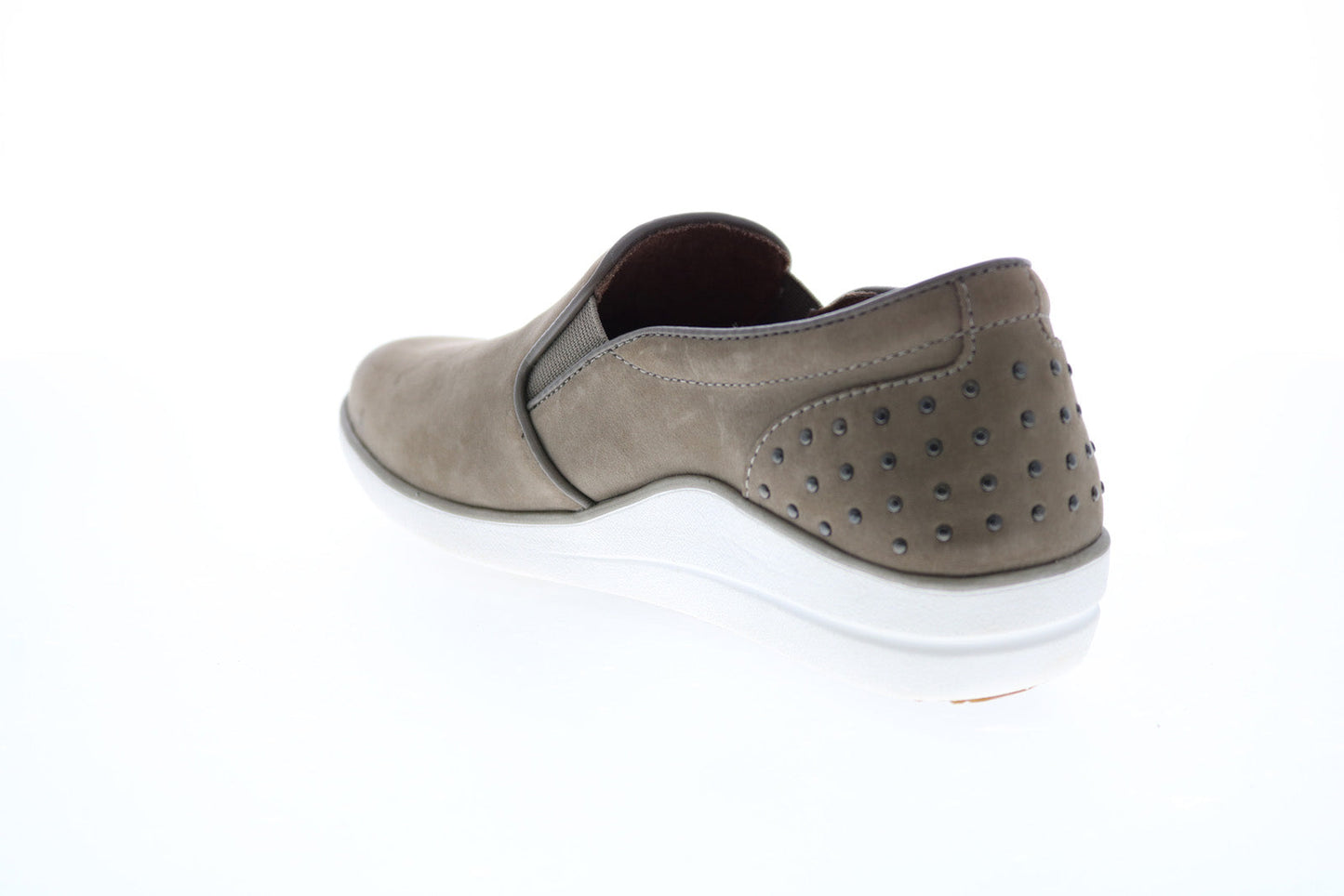 Aetrex Josie CS276 Womens Gray Leather Slip On Loafer Flats Shoes