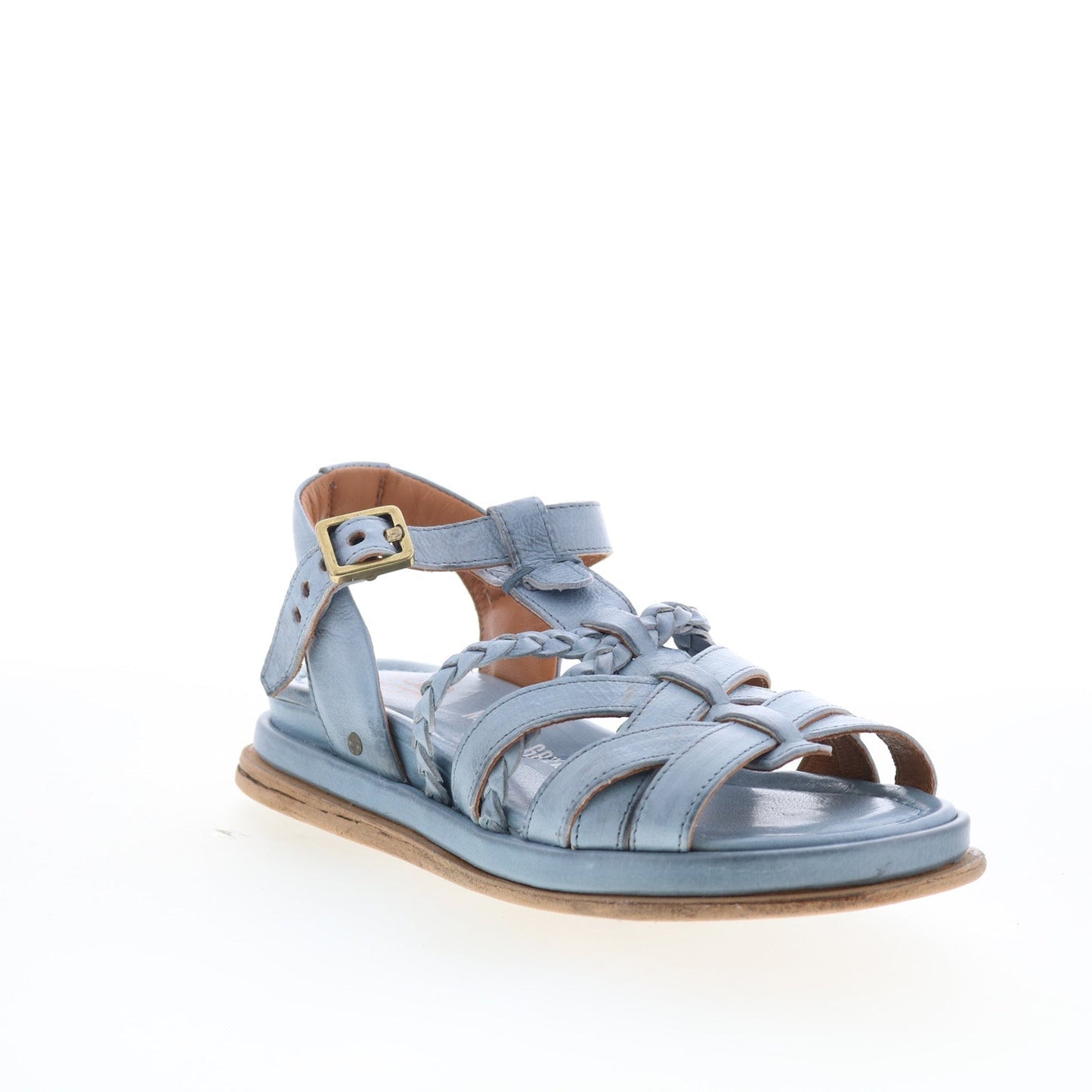 Saul Womens Blue Leather Hook & Loop Strap Sandals Shoes