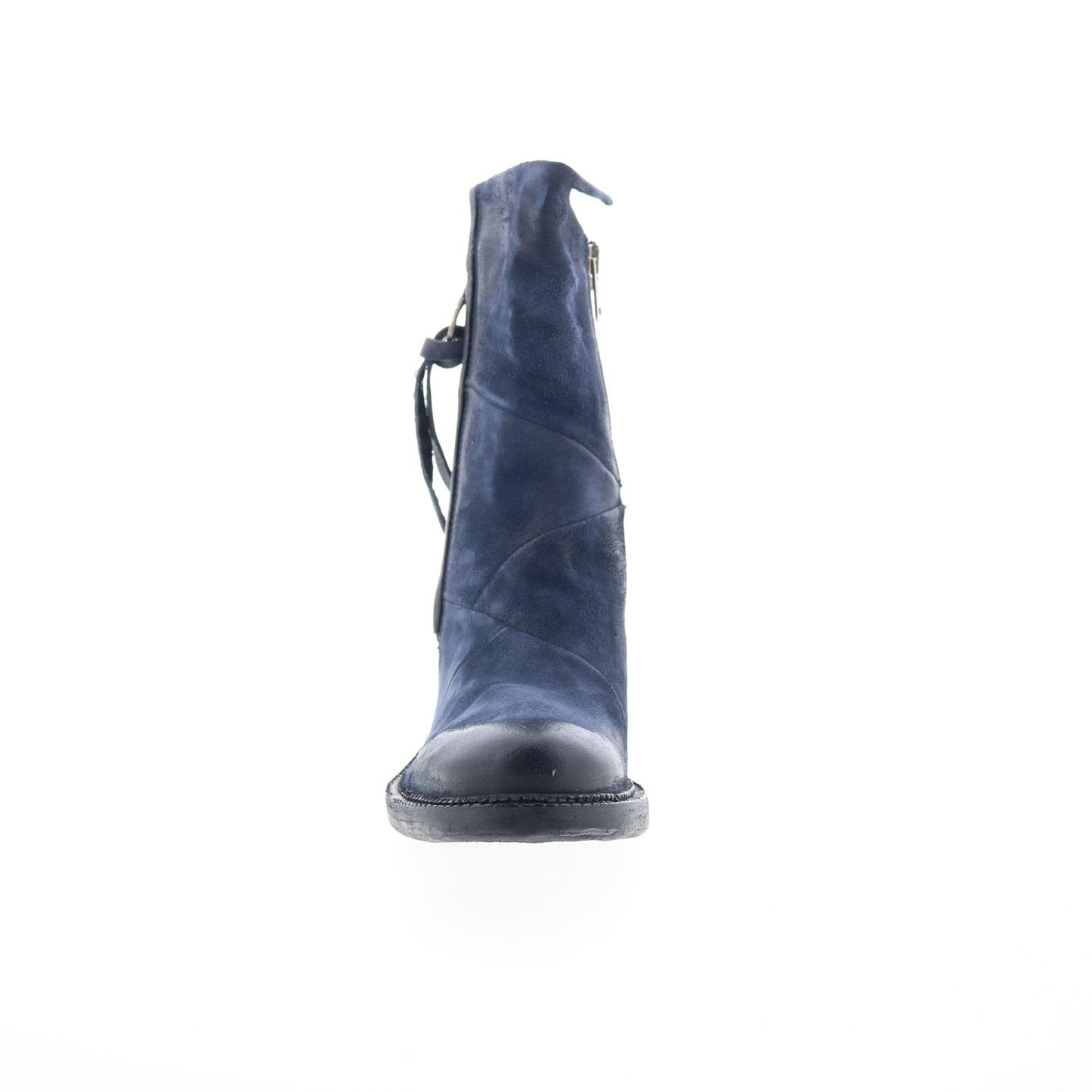 Stratford Womens Blue Leather Zipper Casual Dress Boots