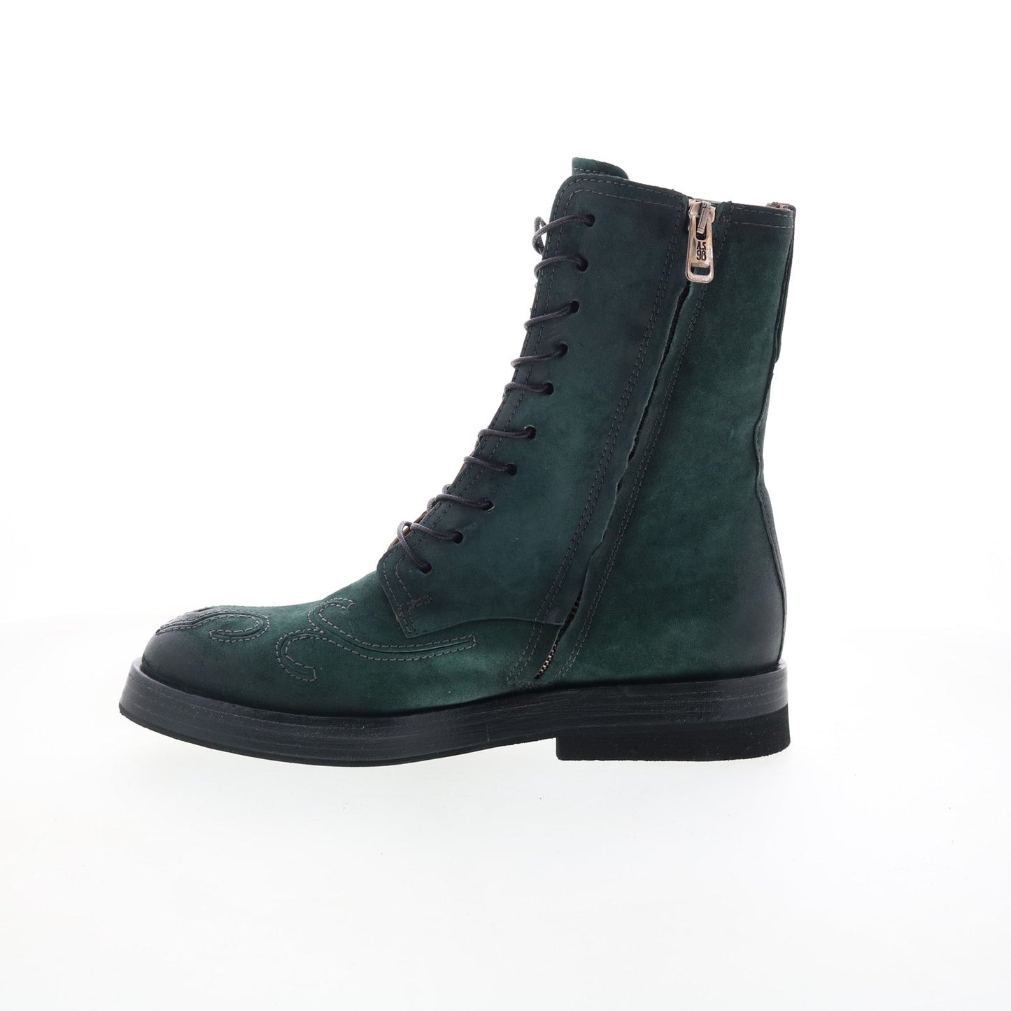 Tatton Womens Green Leather Zipper Casual Dress Boots