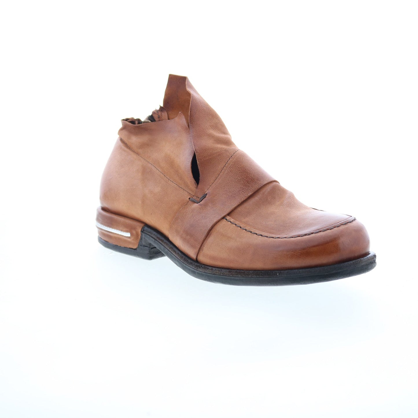 Tilden Womens Brown Leather Zipper Loafer Flats Shoes