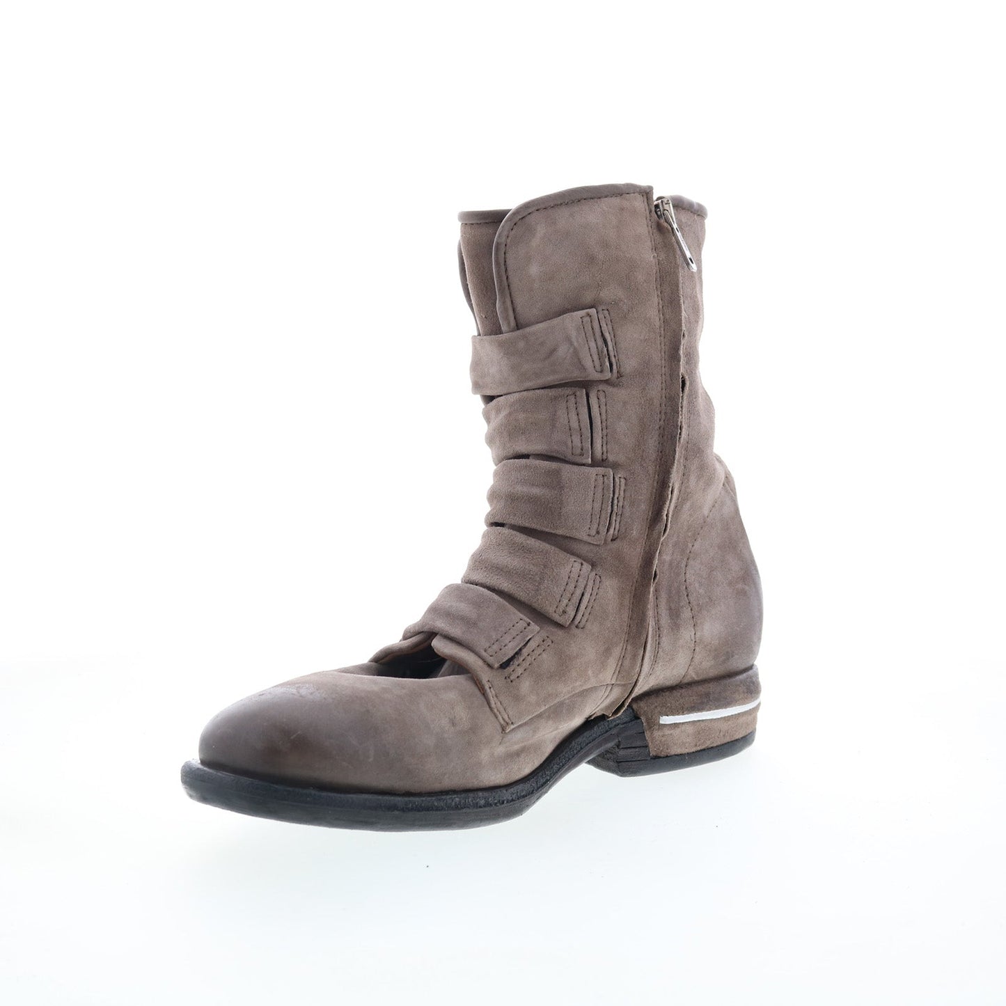Traver Womens Gray Leather Zipper Casual Dress Boots