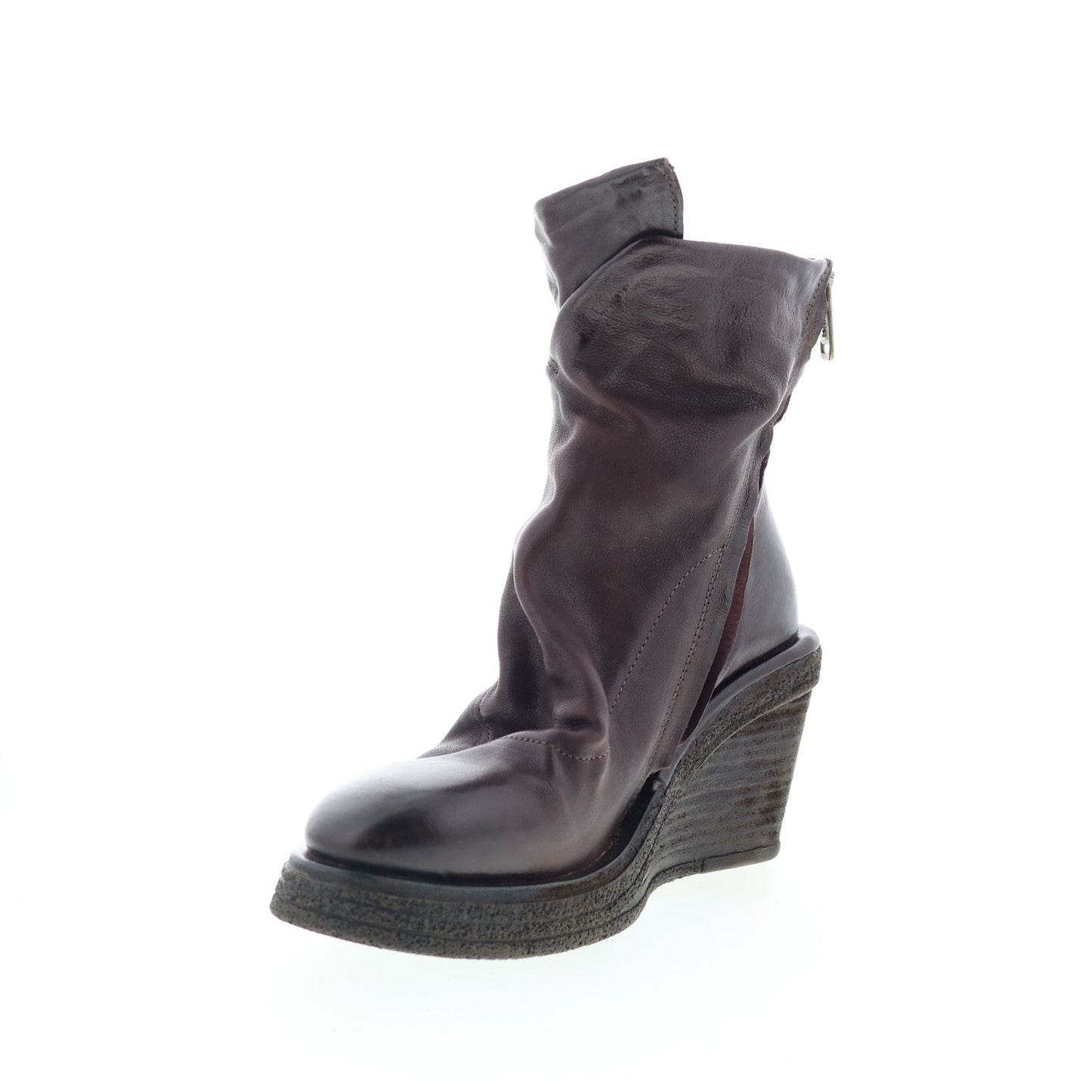 Tremont Womens Brown Leather Zipper Casual Dress Boots