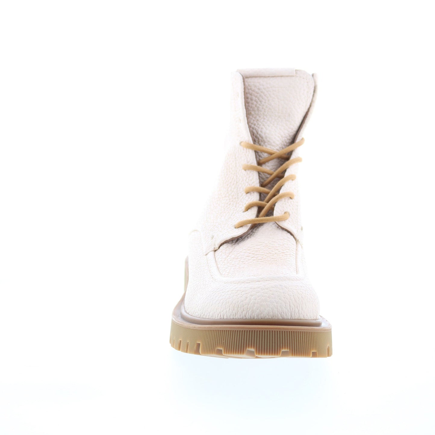 Truett Womens White Leather Lace Up Casual Dress Boots