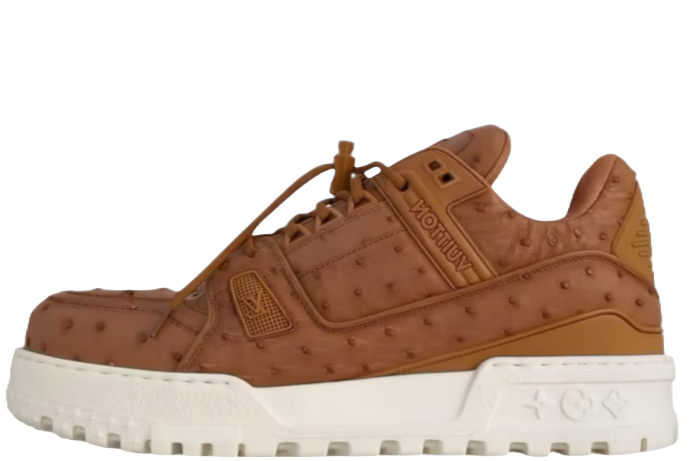 Brown Ostrich Trainer Maxi Brown/White