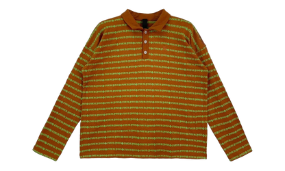 Matty Boy Stripe Long Sleeve Polo "Brown / Green" CHRM0840