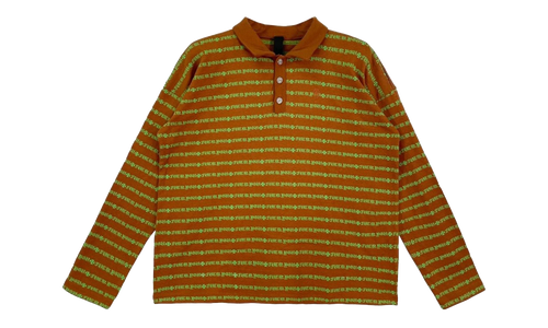 Matty Boy Stripe Long Sleeve Polo "Brown / Green" CHRM0840
