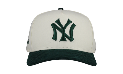9FIFTY New York Yankees A Frame Snapback Hat "Off White / Green - Corduroy Visor" NE287