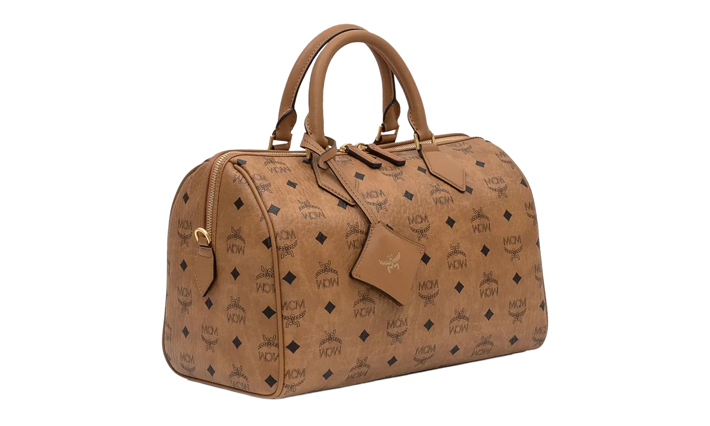 Medium Ella Boston Bag in Visetos "Cognac" MWBFAEA01CO001