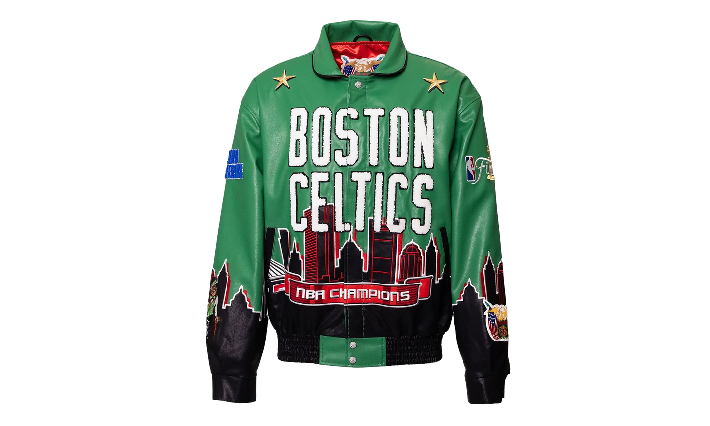 Skyline Vegan Leather Championship Jacket "2024 NBA Champion Boston Celtics" NBA 021B CEL