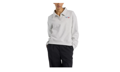 French Terry Polo Sweatshirt WMNS "Ash Heather" WT51513AHH