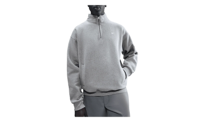 Solo Swoosh Fleece Quarter Zip Top "Dark Grey Heather / Light Smoke Grey / White" HV1094 063