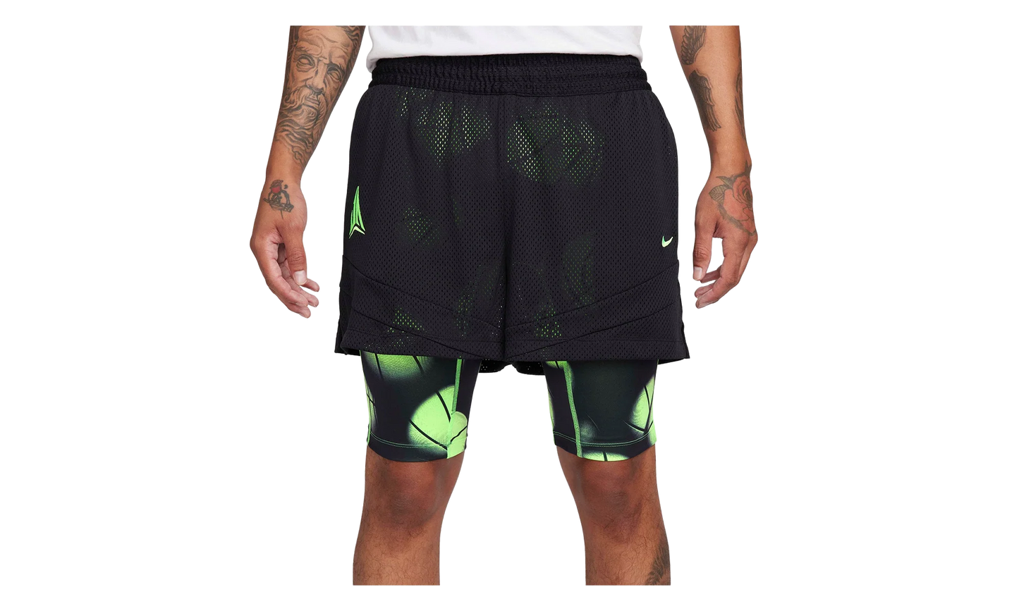 Signature Ja Morant Dri-Fit 2-In-1 4" Basketball Shorts "Black / Lime Blast" FQ1022 010