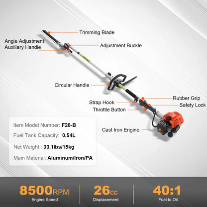 52CC 6-in-1 Gas Powered Yard Tool Set