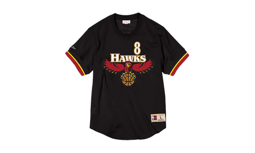 NBA Steve Smith Name & Number Mesh Crewneck Shirt "Atlanta Hawks - Black" BA8X4G AHA K KUQ