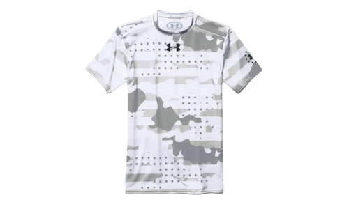 Freedom Camo Short Sleeve Compression Shirt "White / Black" 1260445 100