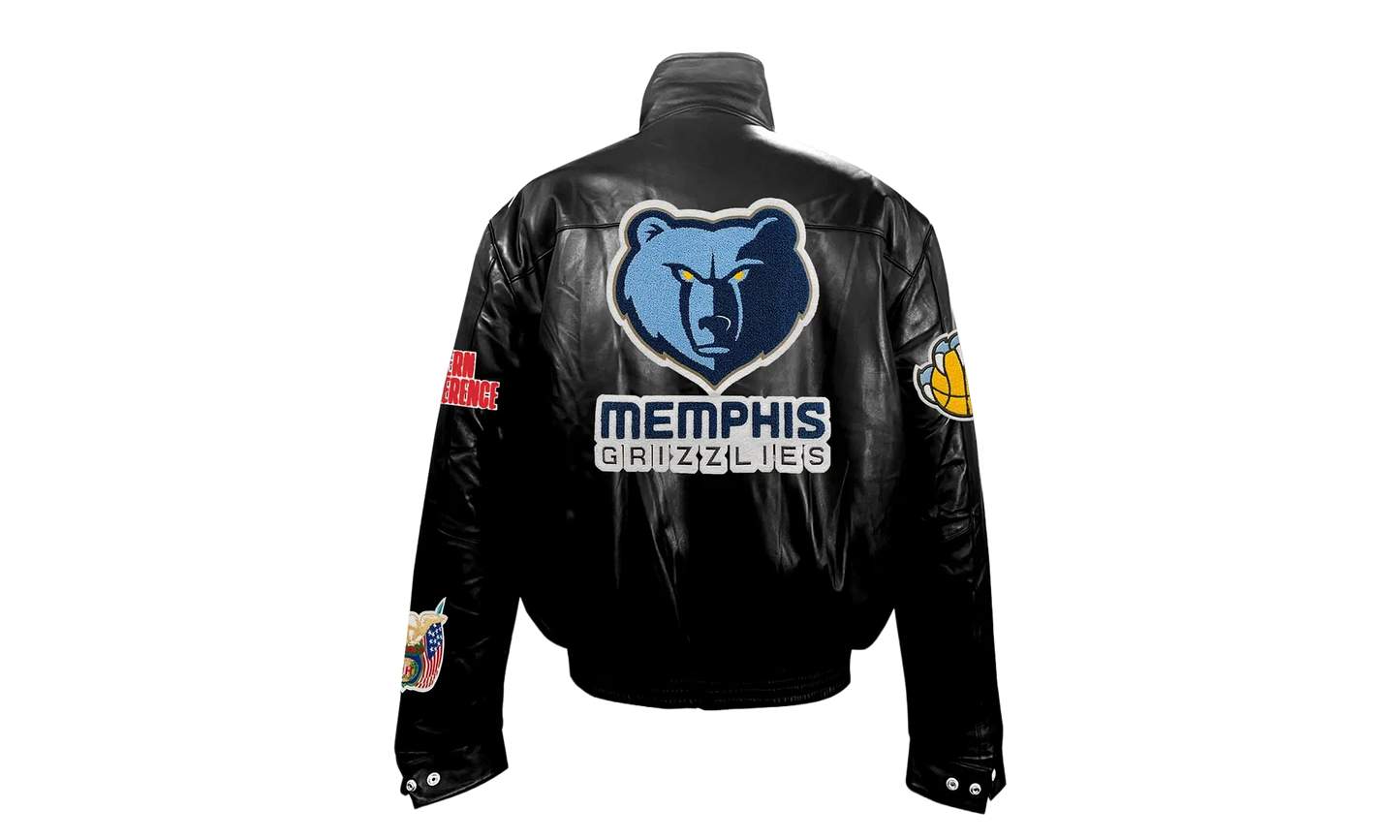 Full Leather Puffer Jacket "Memphis Grizzlies" NBA 104P GRI