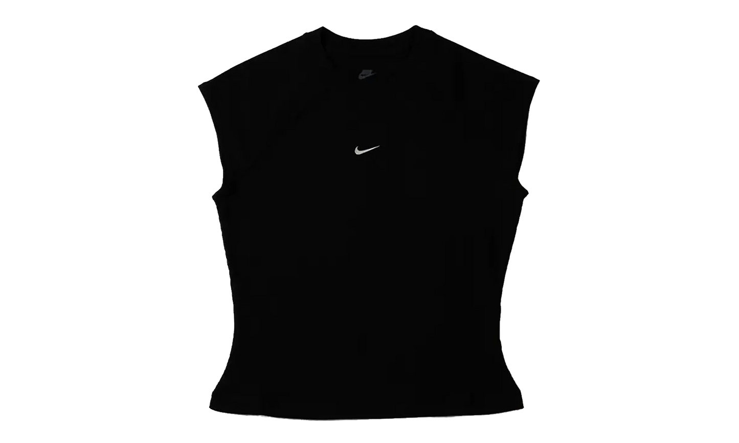 NSW Chill Knit Tight SS Ribbed Top WMNS "Black" IF0242 010