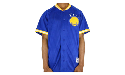 NBA Golden State Warriors Seasoned Pro Mesh Button Up "Golden State Warriors - Blue" 418TA3103AGSWIH