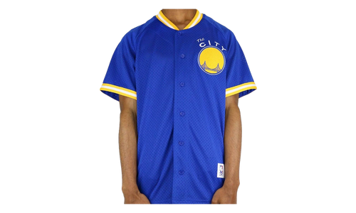 NBA Golden State Warriors Seasoned Pro Mesh Button Up "Golden State Warriors - Blue" 418TA3103AGSWIH