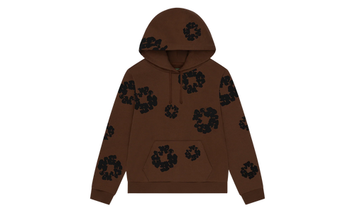 Black Cotton Wreath Hoodie "Brown" DT355