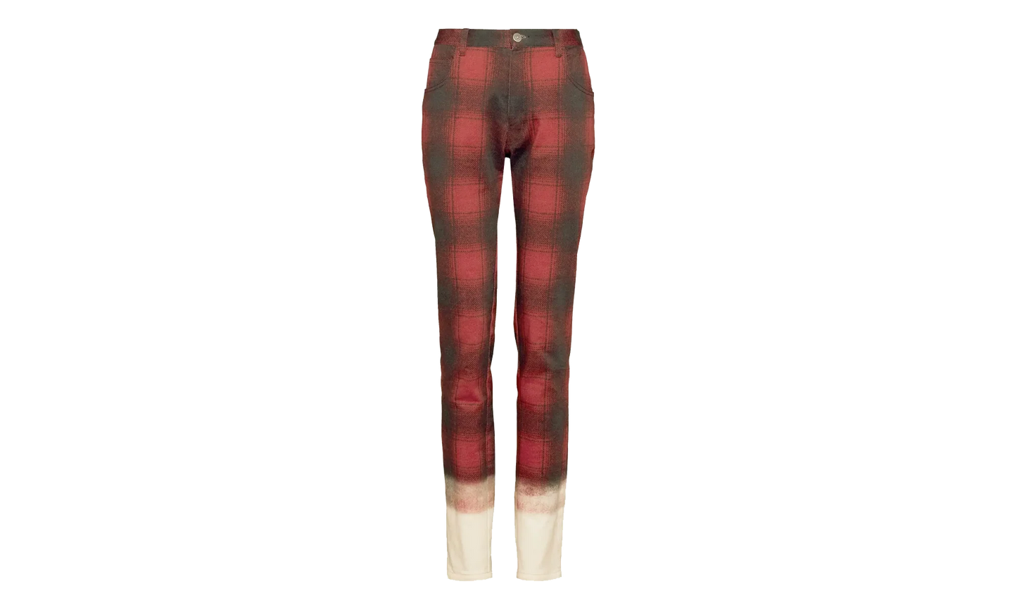 Pendleton Plaid Jeans with Dip Dye Hem "Black / Red" S50LA0227M35017001S